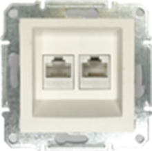 Picture of DOUBLE RJ45 CAT.6 UTP DATA PEARL WHITE