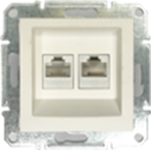 Slika DOUBLE RJ45 CAT.6 UTP DATA PEARL WHITE