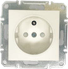 Picture of SCHUKO SINGLE SOCKET 2P+E (p-earth)  PEARL WHITE
