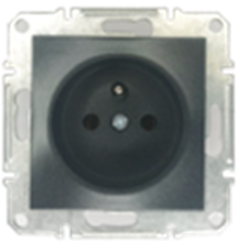 Picture of SCHUKO SINGLE SOCKET 2P+E (p-earth) ANTHRACITE