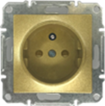 Picture of SCHUKO SINGLE SOCKET 2P+E (p-earth) GOLD