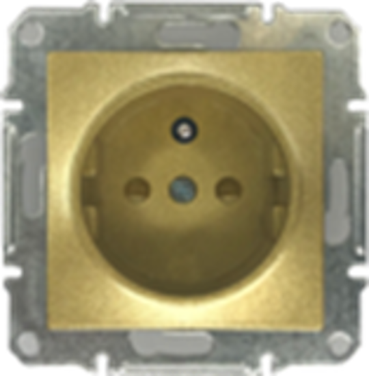 Picture of SCHUKO SINGLE SOCKET 2P+E (p-earth) GOLD