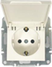 Picture of SCHUKO SINGLE SOCKET 2P+E (s-earth) LID  PEARL WHITE