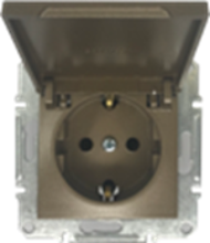Picture of SCHUKO SINGLE SOCKET 2P+E (s-earth) LID BRONZE