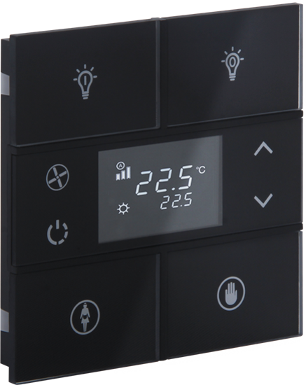 Picture of Rosa Crystal Thermostat 2F Black Status Icon