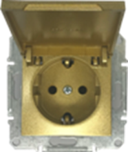 Picture of SCHUKO SINGLE SOCKET 2P+E (s-earth) LID GOLD