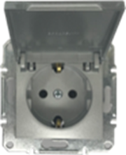Picture of SCHUKO SINGLE SOCKET 2P+E (s-earth) LID NATURAL