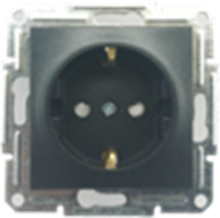 Picture of SCHUKO SINGLE SOCKET 2P+E (s-earth) SHUTTERS ANTHRACITE