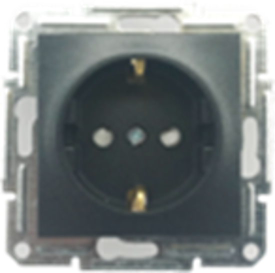 Picture of SCHUKO SINGLE SOCKET 2P+E (s-earth) SHUTTERS ANTHRACITE