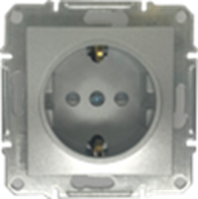 Picture of SCHUKO SINGLE SOCKET 2P+E (s-earth) SHUTTERS NATURAL