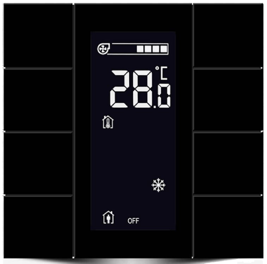 Picture of iSwitch with LCD - 8 Button Black Glass Effect