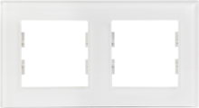 Picture of ROSA GLASS FRAME 2 GANG PEARL WHITE