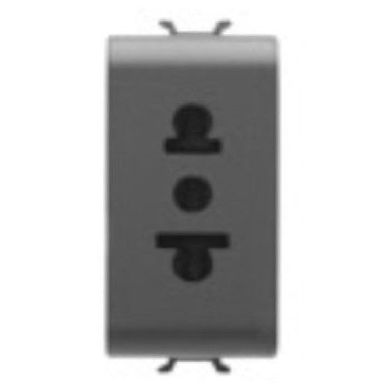 Slika S. OUTLET 1M 2P+E 15A USA ANTHRACITE