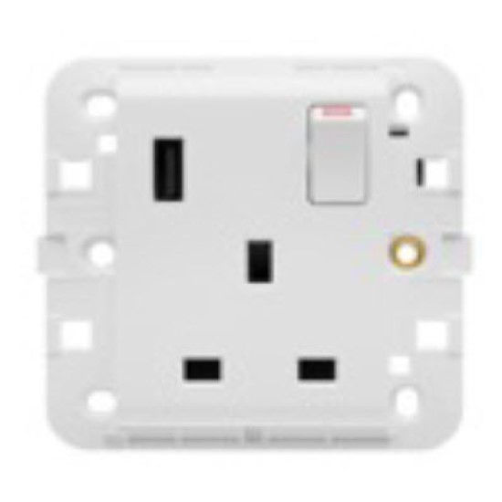 Slika SINGLE SWITCHED SOCKET 13A WITH USB WHITE