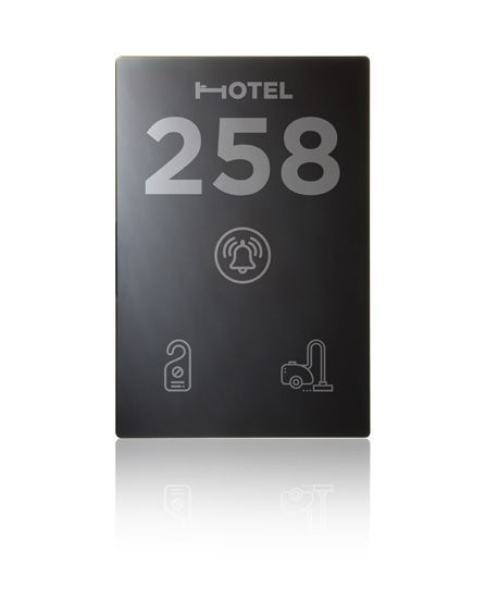 Picture of Vertical touch panel - Hotel door - DND/MUR - Design black