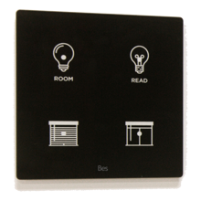 Slika Cubik-SQ4 black Design push-button 4 areas - Temp and humidity sensor