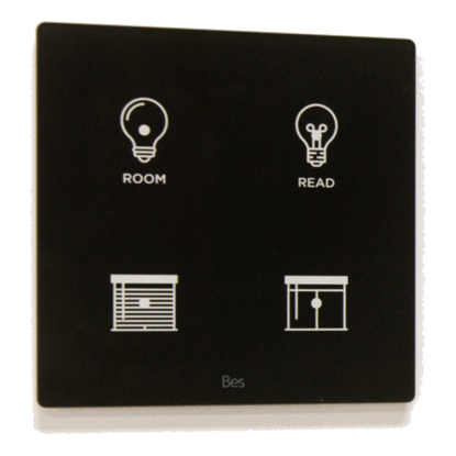 Slika Cubik-SQ4 black Design push-button 4 areas - Temp and humidity sensor