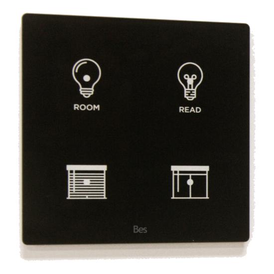 Slika Cubik-SQ4 black Design push-button 4 areas - Temp and humidity sensor