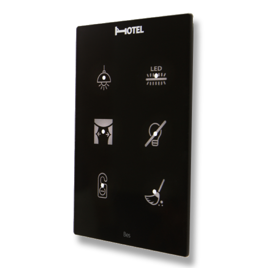 Slika Cubik-V6 black Design push-button 6 areas - Temp and humidity sensor