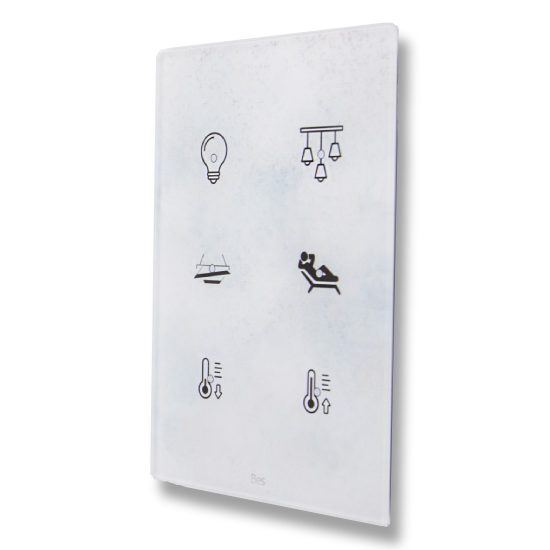 Slika Cubik-V6 white Design push-button 6 areas - Temp and humidity sensor