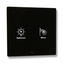 Slika Cubik-SQ2 black Design push-button 2 areas - Temp and humidity sensor