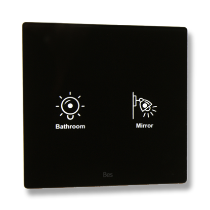 Slika Cubik-SQ2 black Design push-button 2 areas - Temp and humidity sensor