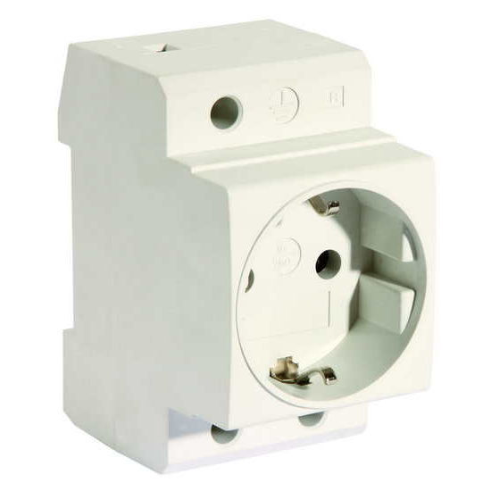 Picture of 230V socket for DIN rail gray