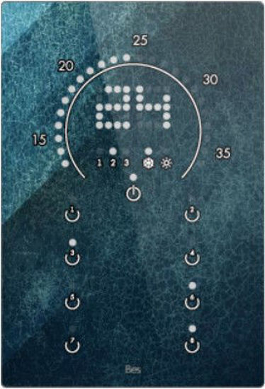 Slika Vertical touch panel thermostat - Circular LED indicator - Design white